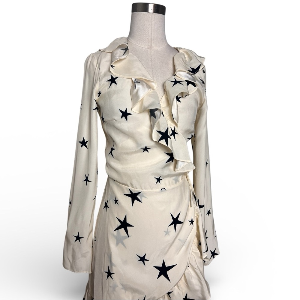 Realisation Par Wrap Star Pattern Mini Dress - image 5